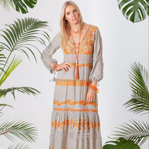 Mère de la mariée brodée robe de mariée sexy traditionnelle artisanale indienne style européen robe longue chaude - Product Image 2