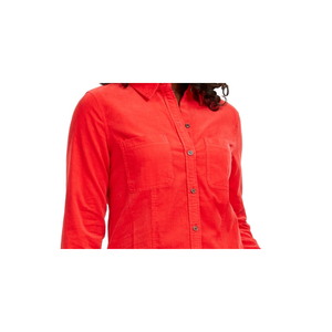 Camicia da donna Charter Club in cotone rosso a coste con bottoni, taglia piccola, fantasia floreale scozzese, in tessuto popeline, ideale per l'ufficio - Product Image 2