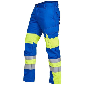Men's Hi Visibility Workwear Pants With Reflective Stripes And Cargo Pockets For Safety <b>Construction</b> Use - Product Image 5