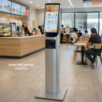 Terminal de paiement tactile ATP 21,5 pouces, machine POS, SDK, Intel Core I5, 8 Go de RAM, 64 Go de stockage, système d'exploitation Linux/Windows pour supermarché