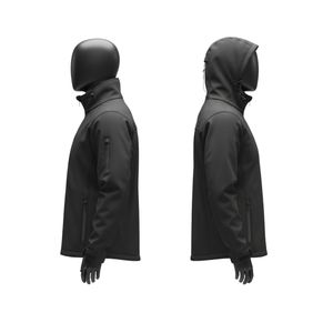 Windproof 320 Grams Outdoor Softshell Jacket with <b>Micro</b> <b>Fleece</b> Lining inside Waterproof Zipper side Waterproof YKK Zippers - Product Image 6