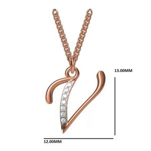 Dijes y Colgantes Clásicos Unisex con Diamantes, Letra 'V', Chapado en Oro de 18K y Plata, Joyería Fina, Dijes y Colgantes de Moissanita - Product Image 3