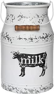 Jarrón de Metal de Diseño Vintage, Tamaño Mediano, Estilo Rústico Francés, Color Blanco - Product Image 2