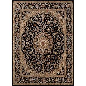 Alfombra Kasbah Gris y Negra de Lana y Viscosa, Tejida a Mano, Suave, Modelo Top-1504, para Hogar, Comedor, Sala de Estar, Viajes - Product Image 1