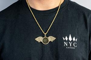 Ensemble de pendentifs photo de créateur en or massif 14 carats plaqué or blanc et diamant classique certifié GIA - Product Image 4