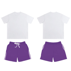 Conjuntos cortos de camiseta y pantalones cortos, chándal personalizado, ropa de calle, gimnasio, Fitness, conjuntos de hombres, conjuntos cortos desteñidos al sol, lavado ácido, verano para hombres - Product Image 6