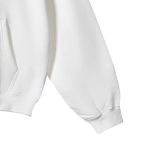 Haute qualité 380g sans cordes blanc polaire goutte épaule sweats à capuche hommes coton pull en gros impression personnalisée broderie sweats à capuche - Product Image 2