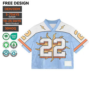 T-shirt en jersey col en V pour homme, personnalisé, avec impression 3D, coupe oversize, en maille, pour entraînement et streetwear, design équipe nationale de football, vente en gros OEM - Product Image 2