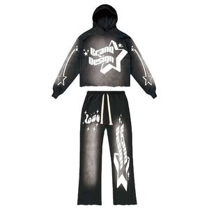 Survêtement personnalisé Street Wear 100% coton molletonné avec broderie appliquée, impression sérigraphique, qualité supérieure pour hommes - Product Image 2