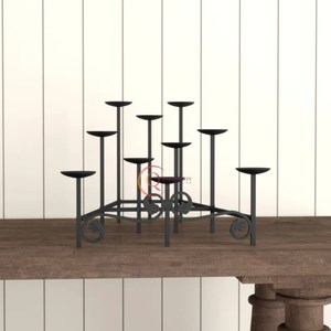 Ligtening Candelabra Fantastic Design Black Metal Candelabra Handmade Tabletop Wedding And Birthday Parties Unique <b>Candle</b> Jar - Product Image 5