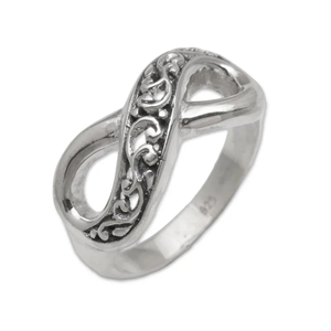 Anillo de plata de ley con símbolo infinito hecho a mano para mujer, aniversario, bodas, fiestas, regalos, Idea, joyería fina a granel - Product Image 4