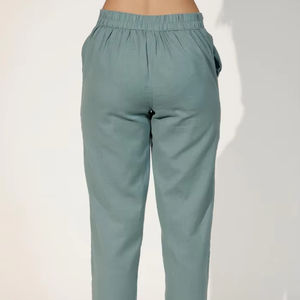 กางเกงเอวสูงสไตล์ไทยสำหรับผู้หญิง, กางเกงขายาวทรงหลวมสไตล์โบฮีเมียนเทศกาล - Product Image 1