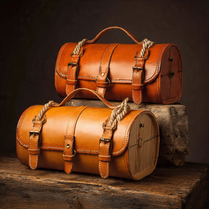 Bolsos de cuero PU para mujer, bandolera de hombro, bolsos de cuero cruzados, ropa de moda Unisex, bolso de cuero tipo barril - Product Image 6