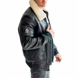 Veste de vol en cuir de qualité supérieure pour hommes avec style aviateur vintage et doublure chaude-parfaite pour les aventures hivernales et en plein air - Product Image 4