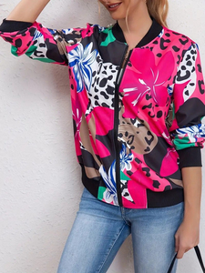 Chaquetas de bombardero de satén de talla grande para mujer, moda de invierno personalizada, manga larga, cuello levantado, tejido con relleno de algodón sublimado - Product Image 6