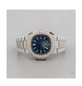 Luxury Iced Out Hip Hop Diamond Automatic Mechanical Stainless Steel Leather <b>Sport</b> Water Resistant Analog <b>Watches</b> for Men - Product Image 3