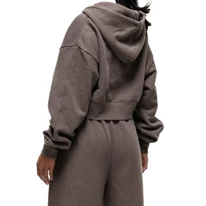 Survêtement d'hiver épais et lourd à logo personnalisé, 100 % coton, décontracté, sport, broderie technique, bouton 2026 - Product Image 5