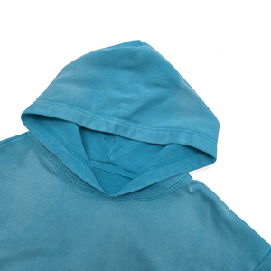 Vintage apenado Sunfaded Custom Designer Stud Cropped Boxy Fit Oversized French Terry Cotton Screen Print Hoodie - Product Image 3