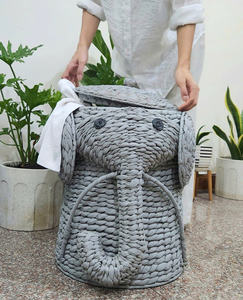 Cesta de almacenamiento de ratán de bambú 2025 más vendida con forro VA001 Diseño de elefante - Product Image 5