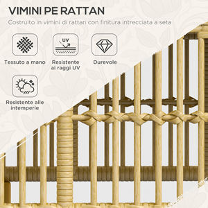 Outsunny ชุดรับแขกหวายในสวนพร้อมโซฟาแบบแยกส่วนหมอนอิงและโต๊ะกาแฟสีเทา - Product Image 4