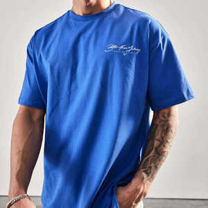 เสื้อยืดผ้าฝ้าย100% ขนาดใหญ่พิเศษของผู้ชายเสื้อถักโอเวอร์ไซส์สำหรับออกกำลังกายในชีวิตประจำวัน - Product Image 2