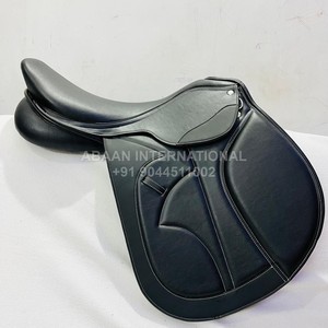 Synthetic <b>Leather</b> Dressage Jump Saddle High <b>Cushion</b> Seat Plastic Tree Frame Soft Foam Padding | Lightweight Water-Resistant | - Product Image 5