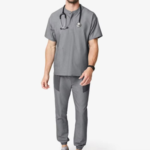 Venta al por mayor de uniformes médicos unisex de alta calidad de moda uniforme médico con Spandex negro material impermeable para los médicos - Product Image 3