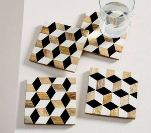 Dessous de verre en noyer incrusté de résine faits à la main, pièce de décoration de table à thé de qualité supérieure pour la cuisine à la maison, le bar et les accessoires de table modernes - Product Image 2