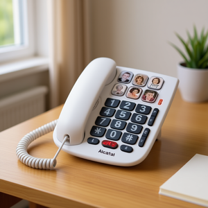 Teléfono con Cable ALCATEL TMAX 10, Versión del Reino Unido, Blanco, con Botones Grandes - Product Image 3