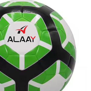 Alaay Official Size 5 Soccer Ball Hot Selling Thermo Bonded Green <b>White</b> PU Official Size 5 Soccer <b>Football</b> - Product Image 3