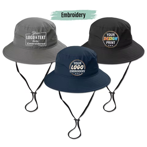 Sombrero de Pesca y Senderismo Personalizado, Impermeable, de Poliéster y Nailon para Hombre, con Malla Táctica, Estilo Bucket, con Cordón, 2026 - Product Image 1