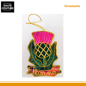 Ornement suspendu festif fait main, brodé à la main, 9 cm de long - Tulipe écossaise avec options personnalisées au prix le plus bas du marché - Product Image 2