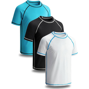 Respirant tricoté coupe ajustée Compression Gym chemise hommes séchage rapide entraînement Fitness T-Shirt en gros vêtements de sport d'entraînement - Product Image 2