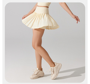 Custom Design <strong>White</strong> High Waist Pleated <strong>Golf</strong> Skort Sports Running <strong>Shorts</strong> with Casual Skirt Women's Tennis Dress Wholesale - Product Image 2