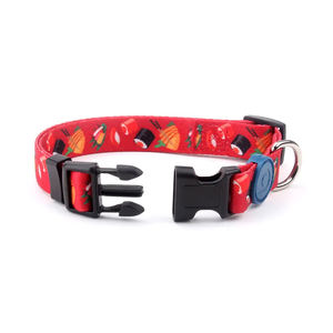 Collier de chien en polyester imprimé de logo personnalisé de la meilleure qualité et laisse de chien en nylon réglable décoration de plumes saine - Product Image 4