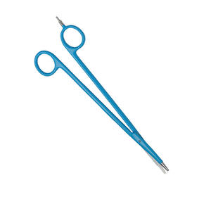 Tijeras eléctricas personalizadas, acero inoxidable alemán con revestimiento azul recto y hoja curva - Product Image 3