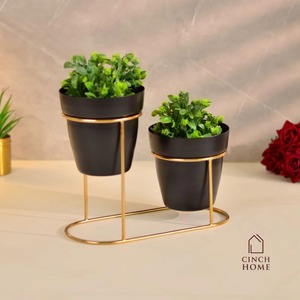 แจกันและกระถางดอกไม้โลหะเคลือบผงเคลือบผิวเหมาะสำหรับตกแต่งบ้านอย่างมีสไตล์และของตกแต่งห้องระดับพรีเมียม - Product Image 3