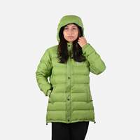 Veste matelassée longue d'hiver haut de gamme pour femme, à capuche, sans coutures, en tissu tissé, coupe-vent NAVIGATE