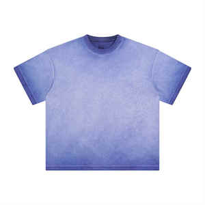 T-shirts d'été décontractés pour hommes de haute qualité 100% coton léger couleur unie tissu worested - Product Image 3