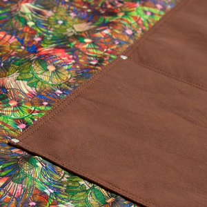 Delantal estampado de alta calidad diseñado exclusivamente para barberos 100% tela de poliéster y delantal de cuero Artificial para salón - Product Image 3