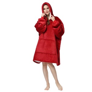 Pull, vêtements de maison, épaissi et chaud, vente chaude, vente chaude, chemise de nuit pour femmes, robe de nuit, à capuche, couleur unie, surdimensionné - Product Image 5