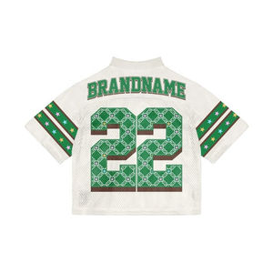 Vintage Streetwear Custom Mesh Oversized Boxy T-shirt <b>Cropped</b> <b>Top</b> Ice Hockey Football Jerseys T-shirt <b>Men</b> Personalized Logo - Product Image 2