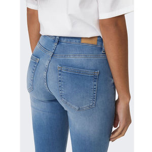Jeans de mezclilla casuales de tiro medio y corte regular para mujer 2026, transpirables, azules, 98% algodón, 2% elastano, aspecto limpio, elásticos, diferentes. - Product Image 6