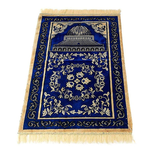 พรมปูสวดมนต์คริสตัลงานปักทำด้วยมือพรมปูพื้นมุสลิมใส่โดยตรงผู้ผลิตอินเดีย - Product Image 5