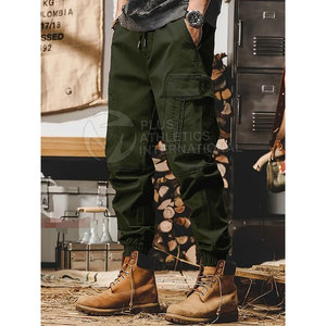 Pantalones de calle para hombre con diseño de retazos y ajuste relajado para diario, pantalones de calle de moda para hombre - Product Image 2