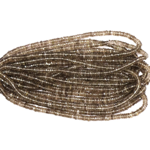 Perles Heishi en quartz fumé de qualité supérieure, forme de pneu facetté, 5-7 mm, 15 pouces, AAA, pierre précieuse naturelle en quartz fumé, forme de roue facettée - Product Image 2