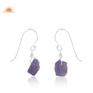 Latest Trending Sterling Silver Natural Tanzanite Gemstone <b>Dangle</b> <b>Earring</b> For Women Custom Jewelry Manufacturer - Product Image 3