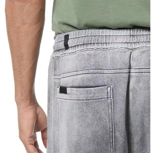 Haute qualité Vintage taille élastique plaine lavage à l'acide pantalons de survêtement hommes lavé pantalons de survêtement respirant - Product Image 5