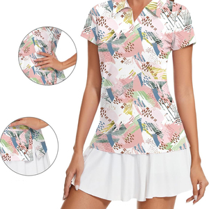 Ladies Breathable Sleeveless Golf Tennis Training Shirts And <b>Skirts</b> | Women's Crop Top Sportswear Quick Dry Golf Dress - Product Image 3