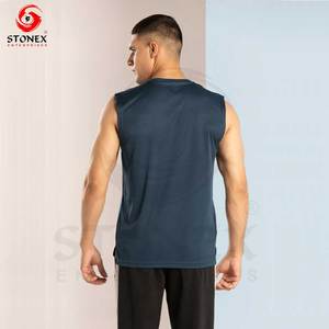 High Quality Men Gym Tank Top Custom Logo & Design Print Quick Dry Workout Running Fitness Vest <b>Athletic</b> Sportswear OEM Supplier - Product Image 6